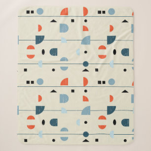 Couverture Sherpa Vintage géométrique : motif transparent du milieu