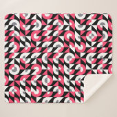 Couverture Sherpa Vintage Glitch : Motif Abstrait géométrique (Devant (Horizontal))
