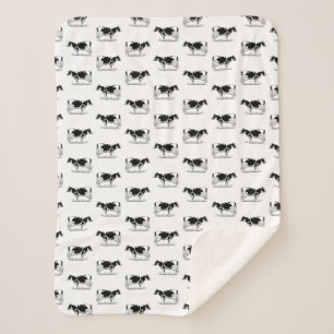 Couverture Sherpa Vintage Holstein vaches personnalisées BG COULEUR