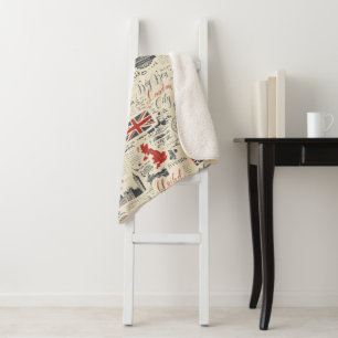 Couverture Sherpa Vintage London Sherpa Blanket