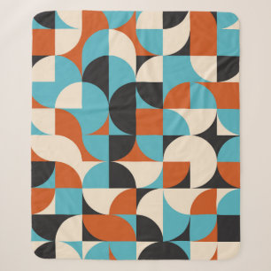 Couverture Sherpa Vintage moderne : Formes géométriques rétro.