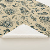 Couverture Sherpa Vintage Motif tropical (3/4)