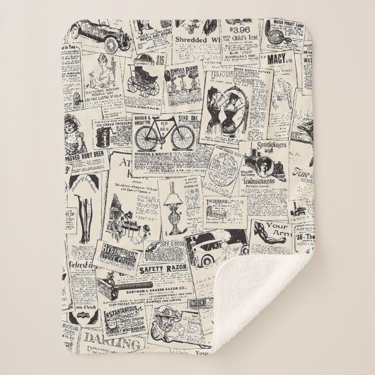 Couverture Sherpa Vintage Newspaper (Devant)