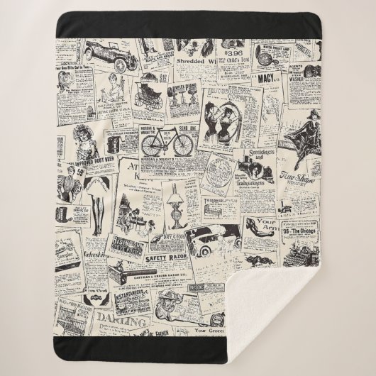 Couverture Sherpa Vintage Newspaper (Devant)