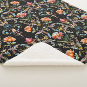 Couverture Sherpa Vintage or noir damé motif (3/4)