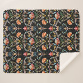 Couverture Sherpa Vintage or noir damé motif (Devant (Horizontal))