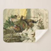Couverture Sherpa Vintage Père Noël Noël Victorien (Devant (Horizontal))