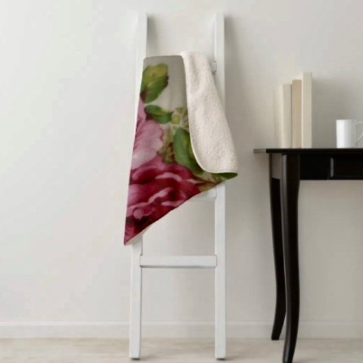 Couverture Sherpa Vintage Rose Elegance 