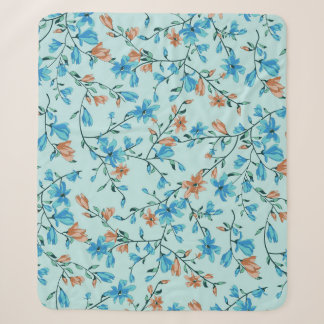 Couverture Sherpa Vintage simple : Motif en tissu floral