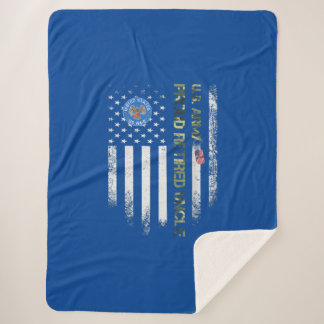 Couverture Sherpa Vintage USA American Flag Army Vintage Proud