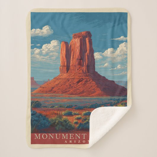 Couverture Sherpa Vintage voyage Monument Valley Arizona (Devant)