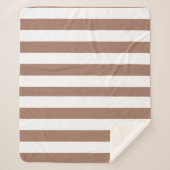Couverture Sherpa Vintages bandes verticales Mocha Mousse Blanc (Devant)