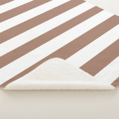 Couverture Sherpa Vintages bandes verticales Mocha Mousse Blanc (3/4)