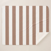 Couverture Sherpa Vintages bandes verticales Mocha Mousse Blanc (Devant (Horizontal))