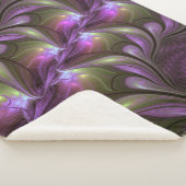 Couverture Sherpa Violet Abstrait violet violet kaki fractal (3/4)