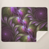 Couverture Sherpa Violet Abstrait violet violet kaki fractal (Devant (Horizontal))