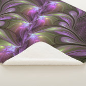Couverture Sherpa Violet Abstrait violet violet kaki fractal (3/4)