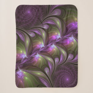 Couverture Sherpa Violet Abstrait violet violet kaki fractal