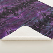 Couverture Sherpa Violet bleu violet couleur noire texture de plume (3/4)