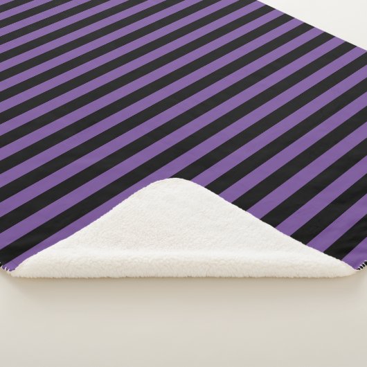Couverture Sherpa Violet classique et rayé noir (3/4)