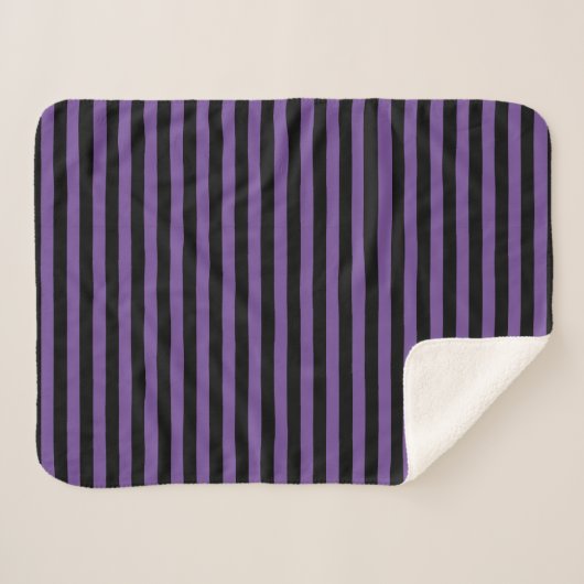 Couverture Sherpa Violet classique et rayé noir (Devant (Horizontal))