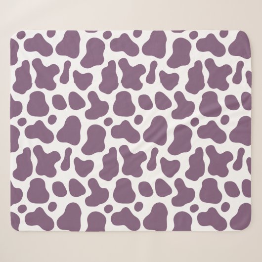 Couverture Sherpa Violet Cow (Devant (Horizontal))