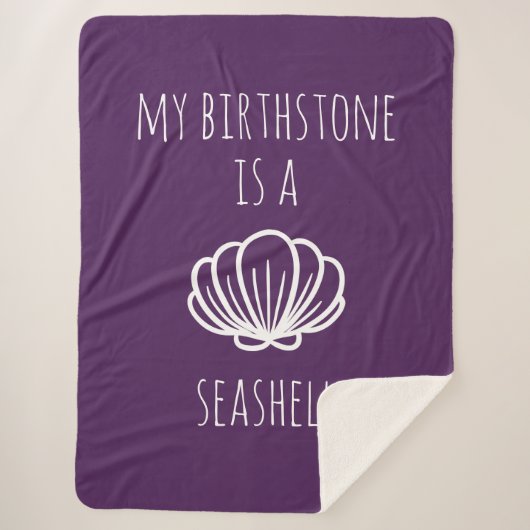 Couverture Sherpa Violet et blanc Ma pierre d'oiseau est un coquilla (Devant)