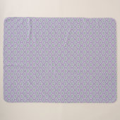 Couverture Sherpa Violet et Vert Bohème Courbes Mu (Devant (Horizontal))