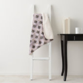 Couverture Sherpa Violet Noir Or Abstrait (En situation)