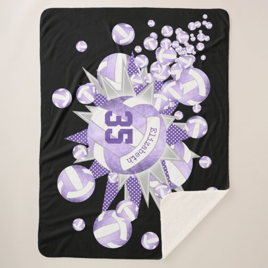 Couverture Sherpa violet violet blanc violet girly et étoiles (Devant)