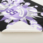 Couverture Sherpa violet violet blanc violet girly et étoiles (3/4)