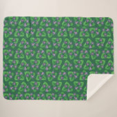 Couverture Sherpa Violets sur vert émeraude (Devant (Horizontal))