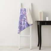 Couverture Sherpa Violette aquarelle fleurs lilas (En situation)