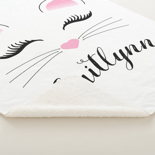 Couverture Sherpa Visage de chat glamour (3/4)