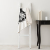 Couverture Sherpa Visage de Kitten noir et blanc (En situation)