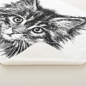 Couverture Sherpa Visage de Kitten noir et blanc (3/4)