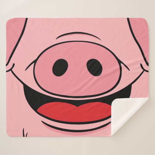 Couverture Sherpa Visage de porc (Devant (Horizontal))