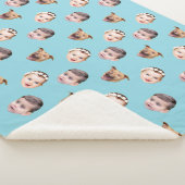 Couverture Sherpa Visage personnalisé, cadeau familial unique 3 phot (3/4)