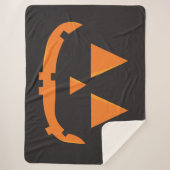 Couverture Sherpa Visage simple de Jack-o'-lantern Citrouille (Devant)