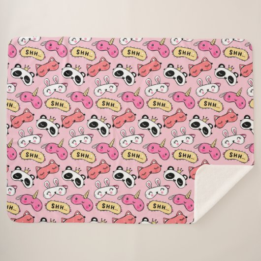 Couverture Sherpa Visages des animaux mignons (Devant (Horizontal))