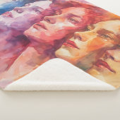 Couverture Sherpa Visages des femmes - Peinture aquarelle (3/4)