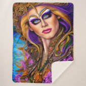 Couverture Sherpa Vivace Arc-en-ciel empilé Conception de Pop Art (Devant)