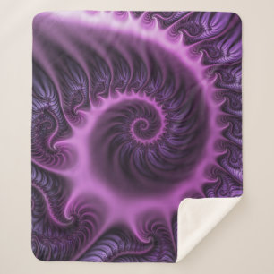 Couverture Sherpa Vivid Cool Abstrait rose violet Fractal Art Spiral