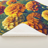 Couverture Sherpa Vivid Marigolds Floral (3/4)