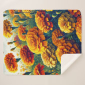 Couverture Sherpa Vivid Marigolds Floral (Devant (Horizontal))