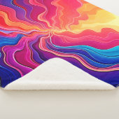 Couverture Sherpa Vivid Waves: Abstract Neon Energy Flow Art (3/4)
