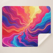 Couverture Sherpa Vivid Waves: Abstract Neon Energy Flow Art (Devant (Horizontal))
