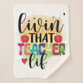 Couverture Sherpa Vivre Cette Vie D'Enseignant - Cadeau Pour Enseign (Devant)