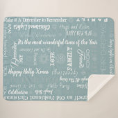 Couverture Sherpa Voeux de Noël personnalisés (Devant (Horizontal))