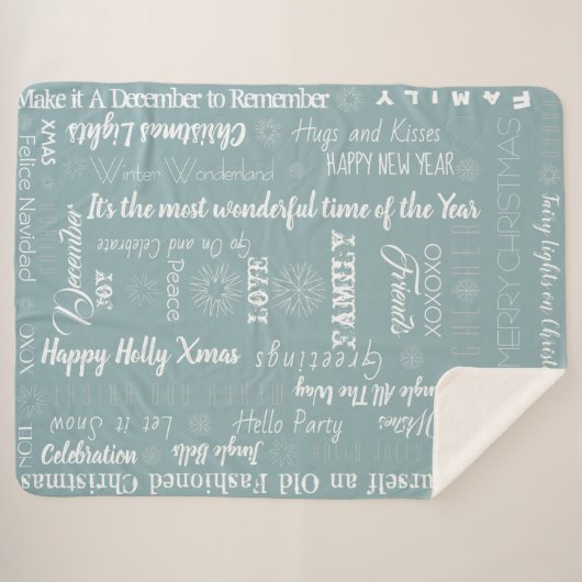 Couverture Sherpa Voeux de Noël personnalisés (Devant (Horizontal))